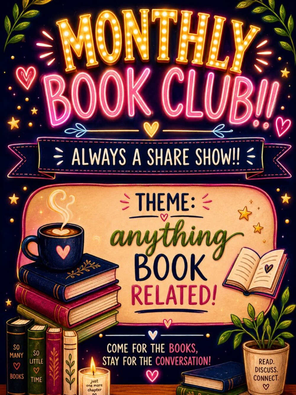 🎀⭐️📚Monthly Book Club flyer🎀⭐️📚